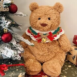 Christmas Crochet Bib Outfit for Plush Toys – Medium/Large Size (MXM-B52)